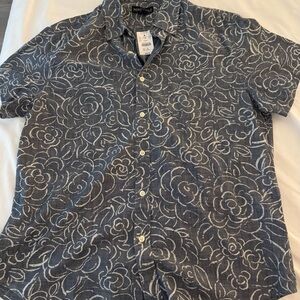 J. Crew Mercantile Blue and White Casual Button Down Shirt